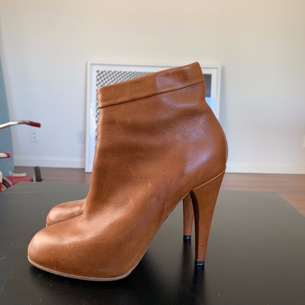 Isabel Marant Leather Heel Ankle Boots, sz 8